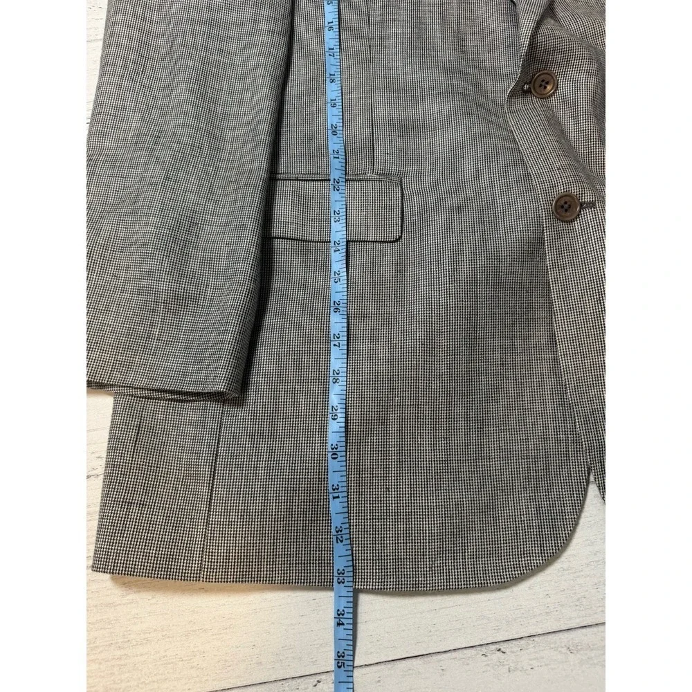 Brooks Brothers 346 Blazer Men 44L Beige Silk Wool Blend Lined‎ Button Up Jacket
